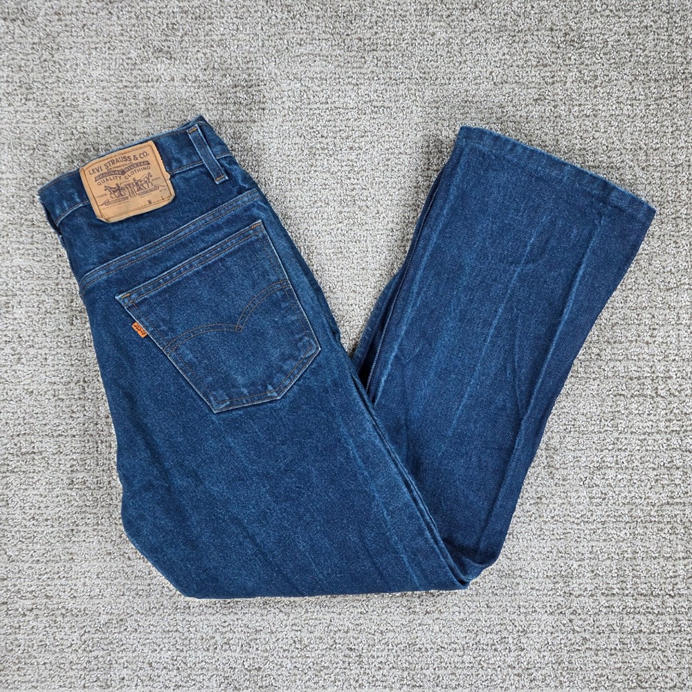 Vintage‎ 80s Levis 517 Orange Tab Jeans Mens Dark Wash Bootcut Denim Made in USA